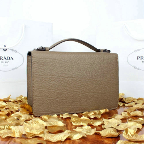 2014 Prada grainy leather mini bag BT8092 khaki for sale - Click Image to Close